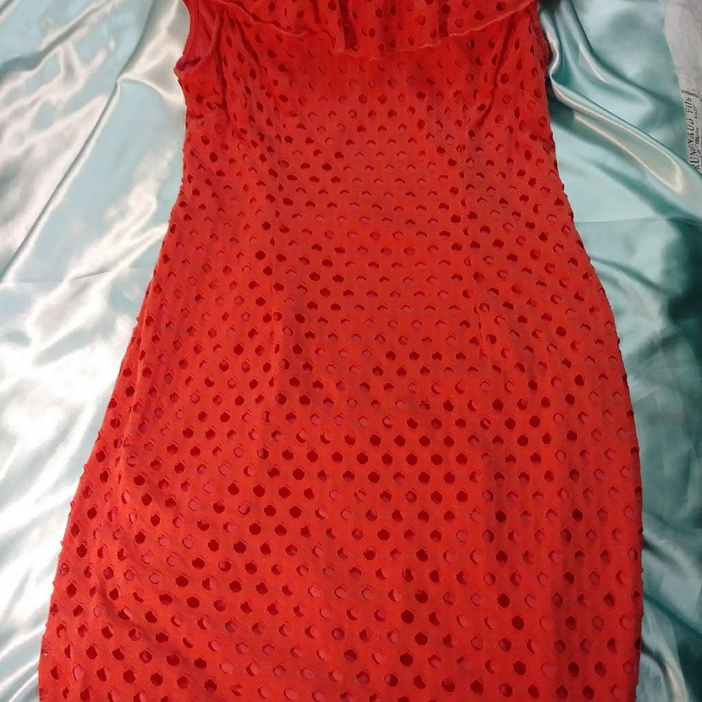 Coral off the shoulder dress NEW Sz 10
